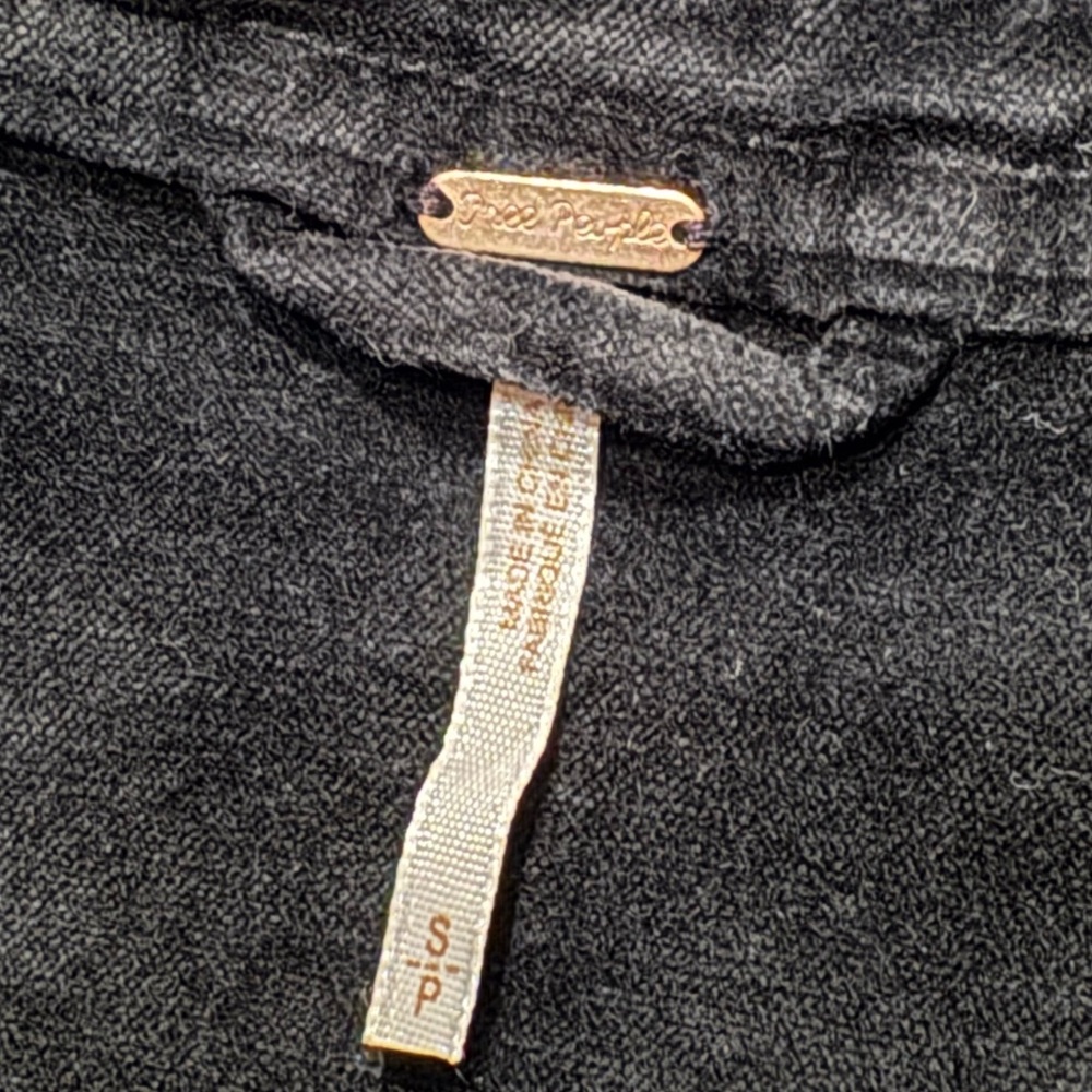 Free People Velvet Moto Laced Sleeve Zipper Jacket Black Size S - Picture 16 of 16